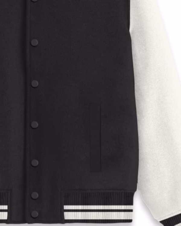 Women's Black Solid Varsity Jacket pocket