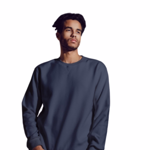 Men's Navy Blue sweatshirt side view