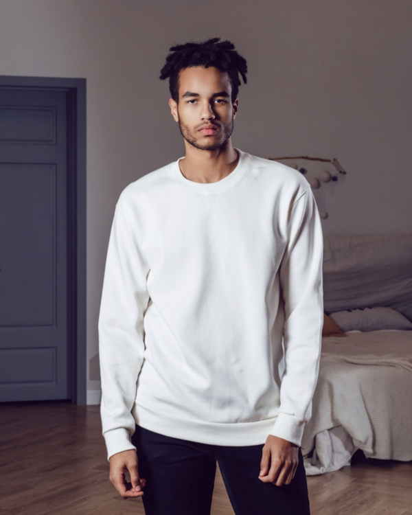 Men's White sweatshirt front view