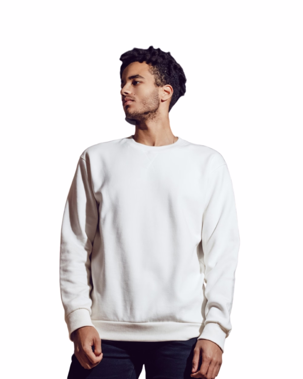 Men's White sweatshirt side view