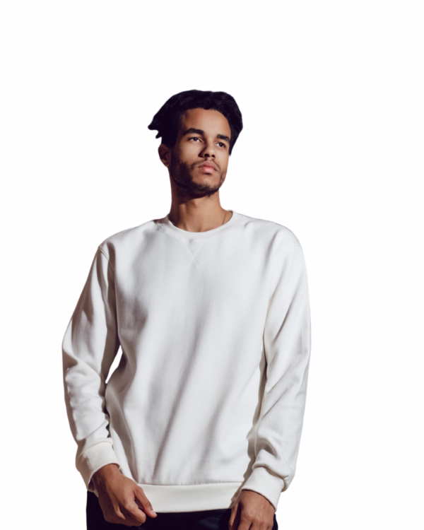 Men's White sweatshirt side view