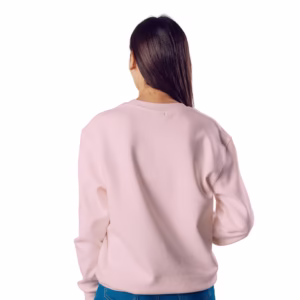 Women Light Pink Solid Boxy Sweatshirt back