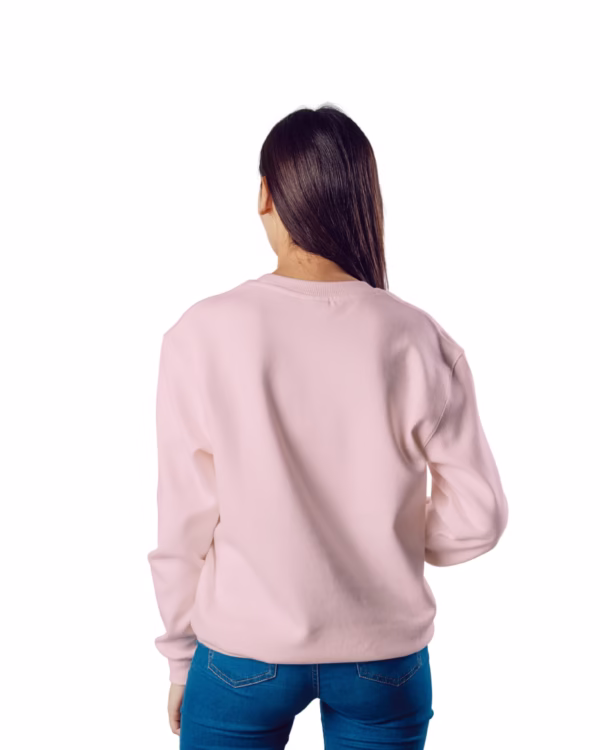 Women Light Pink Solid Boxy Sweatshirt back